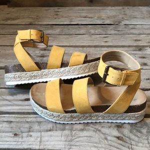 platform sandals with ankle strap